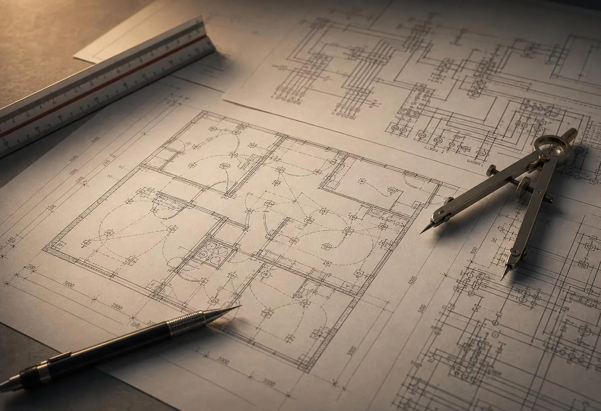 Planos técnicos profesionales en AutoCAD: instalaciones eléctricas y diseño arquitectónico
